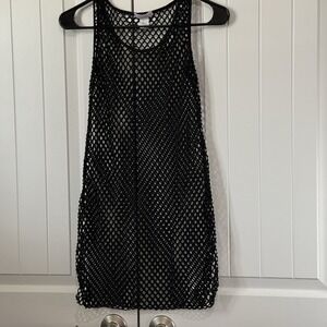 Emme Jordan Black mesh swimsuit cover‎ up Dress